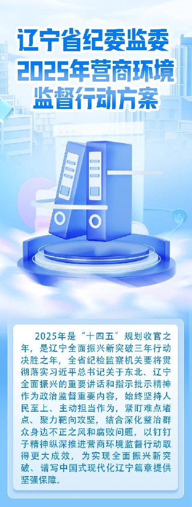 一圖讀懂丨遼寧省紀委監委2025年營商環境監督行動方案